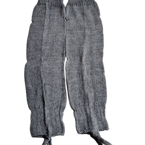 Hand-knitted alpaca wool leg warmers - Andean craft from Cusco - Picture 4 of 6